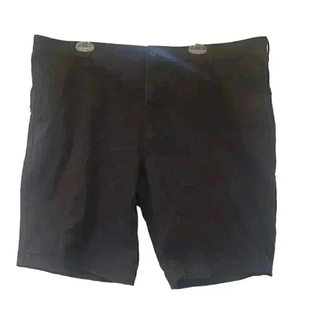 DOCKERS Men's Black Cotton Chino Flat Front Shorts EUC sz 42